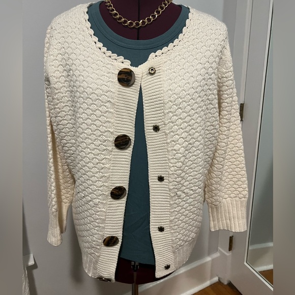 The Limited Women’s Size XL Cardigan Sweater.  Color is Off White. - Picture 2 of 3